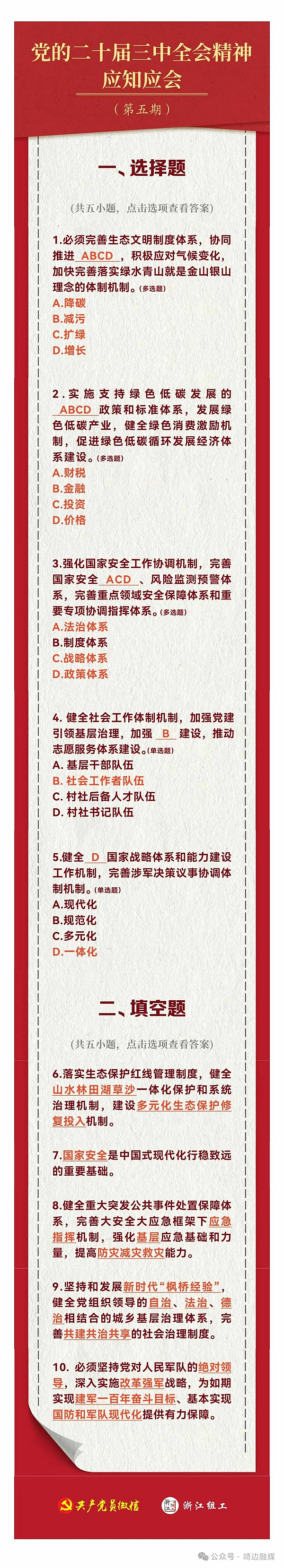 【学习贯彻党的二十届三中全会精神】党的二十届三中全会精神应知应会（5）