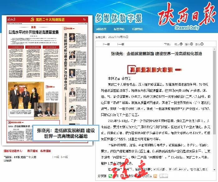 张晓光：走低碳发展新路 建设世界一流高端能化基地