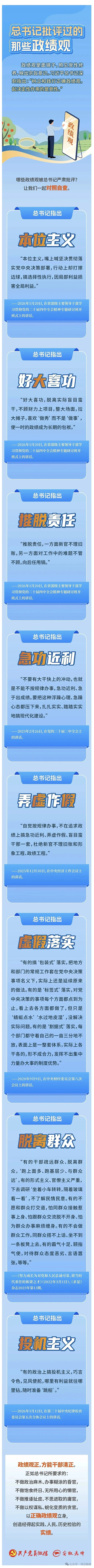 总书记批评过的那些政绩观